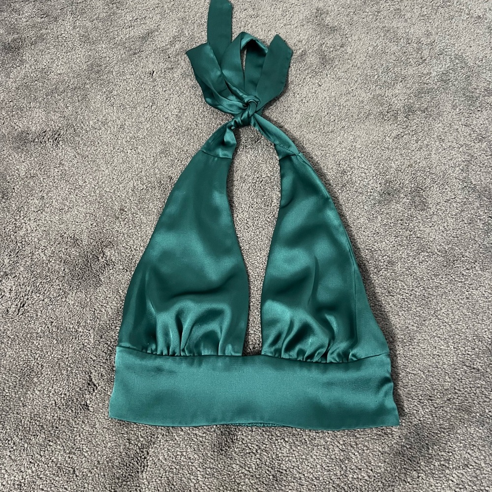 Garage Teal Smocked Top